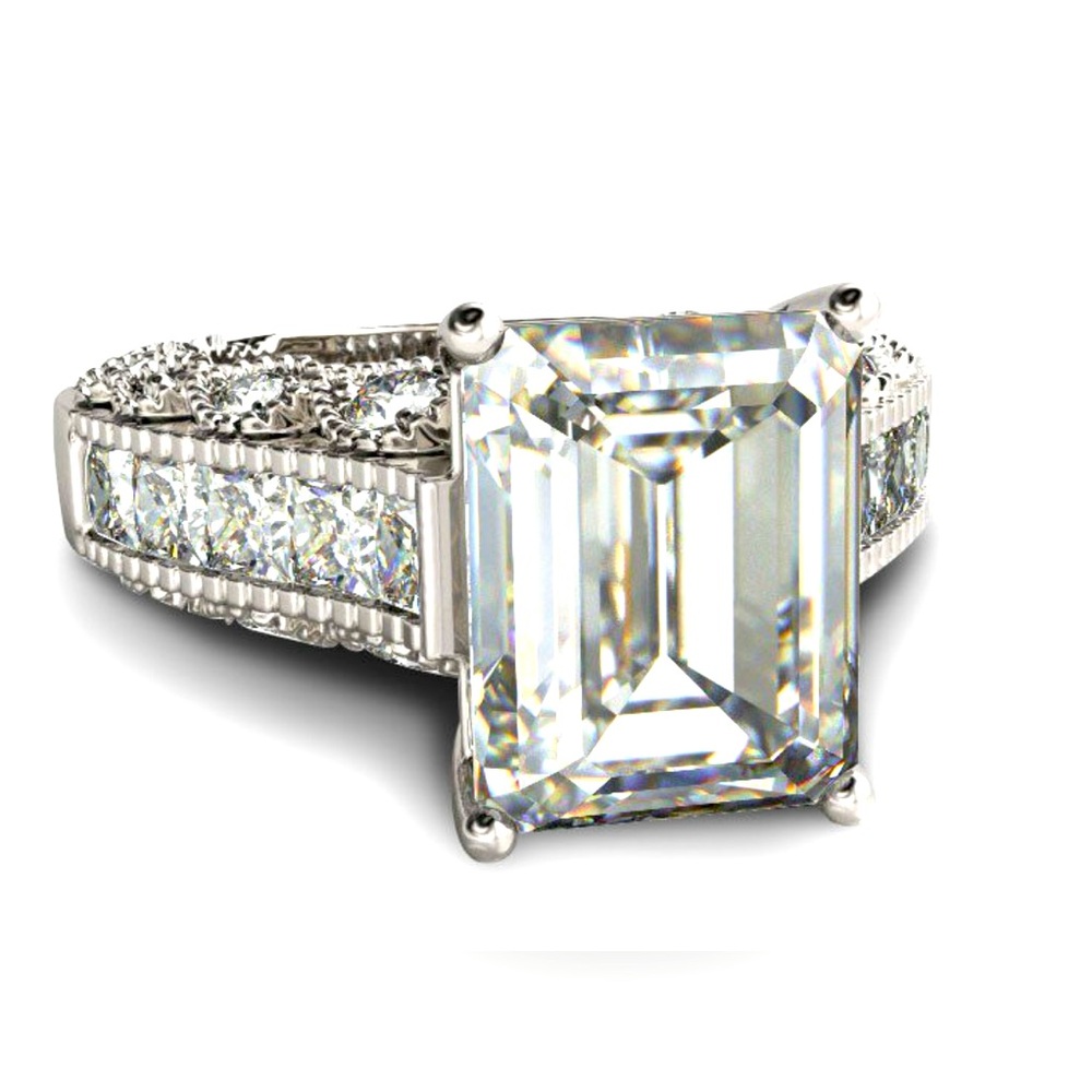 Jeulia Vintage Emerald Cut Ring